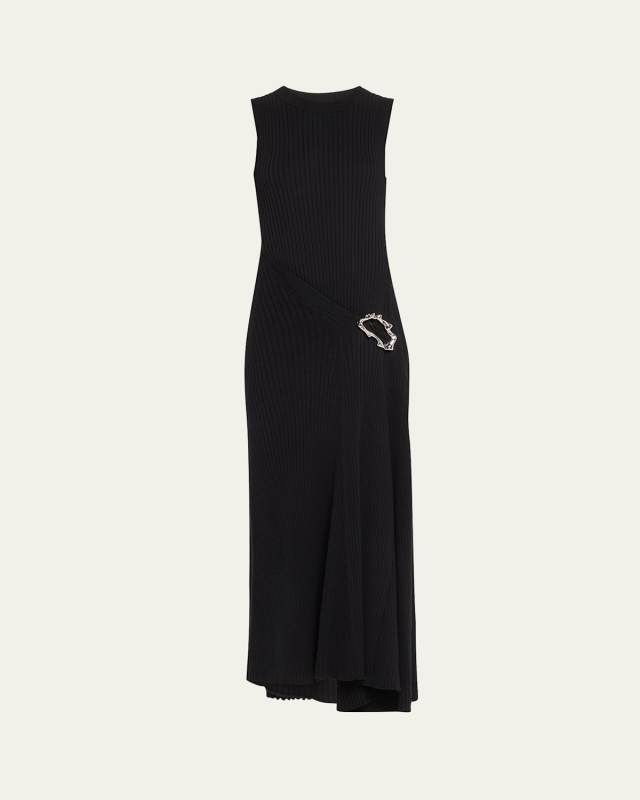 Molly Ribbed Pin-Embellished Maxi Dress